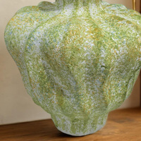 Vase de table en céramique Art déco moderne chinois, étanche, écologique, en porcelaine rustique de haute qualité avec glaçure verte mate