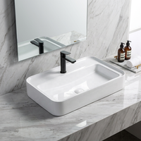 Lavabo de salle de bain en céramique haute température à poser sur comptoir
