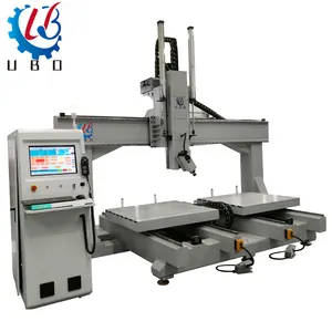 UBO 5 axis cnc router machine for 3d wood cutting engraving used for mold metal foam wood competitive type