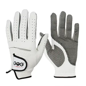 Gants de golf pour hommes main gauche/droite en cuir véritable de mouton souple et respirant avec granules antidérapants Gants de golf pour hommes Logo personnalisé