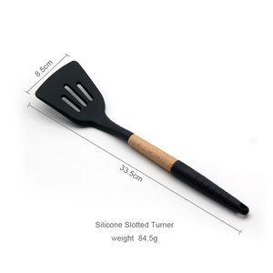 Home <strong>and</strong> <strong>Kitchen</strong> Gadgets <strong>Kitchen</strong> Utensils Non-stick BestHelper Silicone Slotted Turner with <strong>Wooden</strong> Handle <strong>Kitchen</strong> <strong>Accessories</strong> - Product Image 2