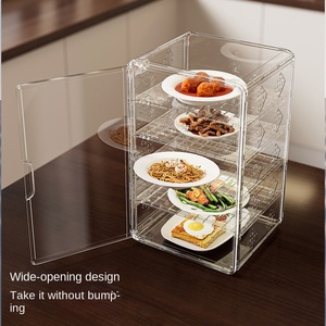 HLY70019 Support <span class=keywords><strong>de</strong></span> <span class=keywords><strong>rangement</strong></span> anti-poussière pour tasses, avec design esthétique, couvercle transparent pliable pour légumes, armoire <span class=keywords><strong>de</strong></span> bureau pour animaux <span class=keywords><strong>de</strong></span> compagnie - Product Image 2