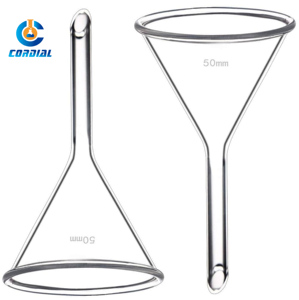 Imbuto in Vetro Trasparente Cordial con Stelo Corto da <span class=keywords><strong>50mm</strong></span> per Uso di Laboratorio - Product Image 1