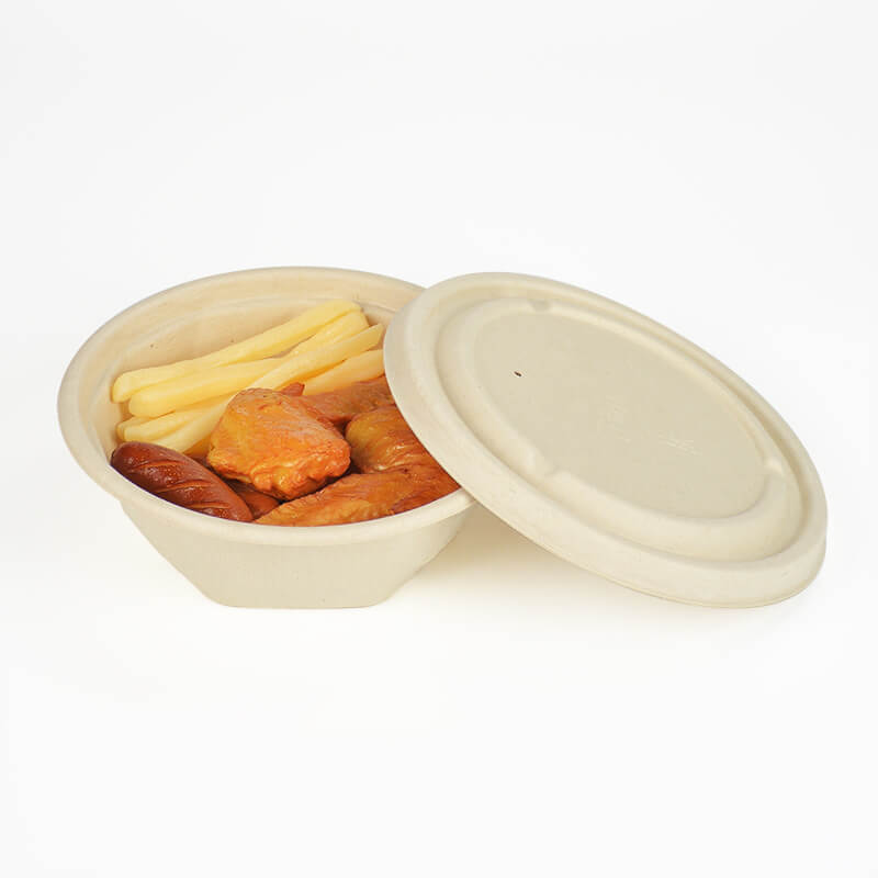 קערת מרק חד-פעמית Bagasse 16 לבנה - Nature House, מקנה סוכר ללא עץ, קערה 11.5 אוז, אריזת 100 יחידות