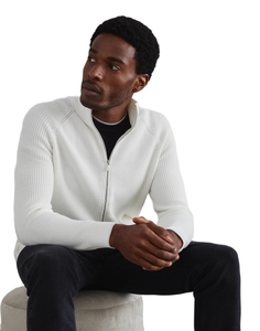 Maglione in <span class=keywords><strong>cotone</strong></span> con Zip stile maturo con Cardigan da uomo a maniche lunghe personalizzato bianco puro per la stagione primaverile - Product Image 4