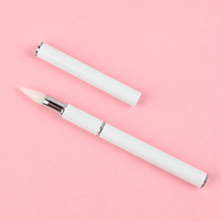 1 pièce Stylo à double embout en acier inoxydable pour nail art, avec embouts en cire, pour manucure, poudre de paillettes, outils de nail art NAB022