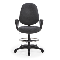 Chaise de bureau ergonomique en tissu pour la maison, chaise d'ordinateur avec accoudoirs, pivotante, réglable, dossier mi-haut, moderne