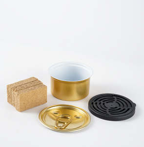 Boîte en aluminium dorée <span class=keywords><strong>de</strong></span> 80g, type gel et coussin en fibre, désodorisant pour voiture parfumé, conteneur en métal vide avec <span class=keywords><strong>couvercle</strong></span> en plastique creux EOE - Product Image 1