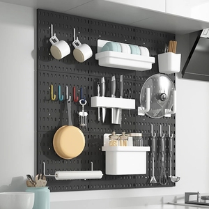 DS1178 ganci di stoccaggio per mensole sospese Pegboard fai-da-te nessuna punzonatura artigianato organizzazione cucina foro piatto stoviglie <span class=keywords><strong>a</strong></span> parete Rack - Product Image 4