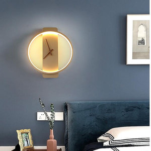 Mur de fond de salon simple créatif lampe murale à LED art exquis chambre horloge de chevet appliques murales - Product Image 6