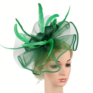 Sombrero fascinador de fiesta temática de estrella de cine para mujer poliéster Spandex pluma de pavo exagerada nupcial graduación foto diadema accesorio - Product Image 1