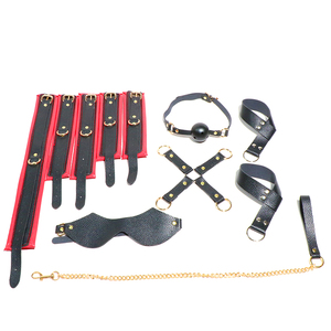 SM Fun - Juego de Accesorios de Bondage de Cuero Desmontables, Juguetes Sexuales para Parejas, Alternativas para el Coqueteo - Esposas y Tobilleras - Product Image 3