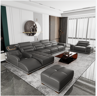 Ensemble de canapés sectionnels au design nordique 2025 avec fauteuil inclinable électrique et haut-parleur Bluetooth |   Meubles en forme de L pour salon de villa avec massage