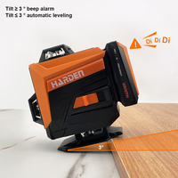 Niveau laser HARDEN 360 degrés 4D16 lignes intérieur/extérieur 3.7V 635nm portée 100FT ligne rouge double laser de nivellement