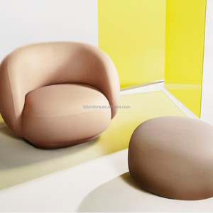 Nordic <b>Sofa</b> Set Creative <b>Small</b> Hotel Apartment Simple Living Room <b>Sofa</b> Bed Modern Curved Design Lamb Velvet Fabric Support - Product Image 4