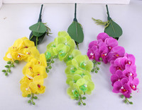 IB7004 Nouvelle Arrivée Orchidée Artificielle Cymbidium Orchidée Latex Orchidée Fleurs Real Touch 2 Branche Avec Feuilles
