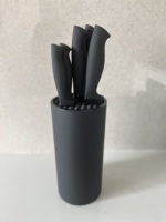 Ensemble de 6 couteaux de cuisine avec bloc, toucher doux, populaire sur le marché russe en ligne, en stock