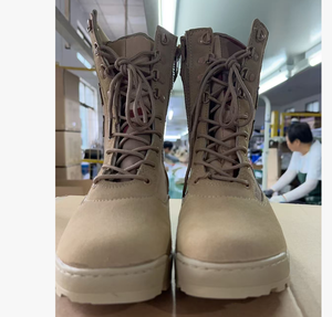 Bottes de camouflage désertique TSB09 3 couleurs, en cuir de vachette avec surpiqûres sur la pointe et le talon pour une durabilité accrue. - Product Image 3