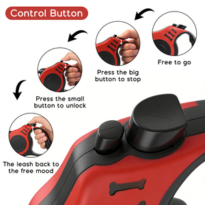 Guinzaglio Retrattile Resistente per Cani con Dispenser Rapido per Sacchetti Igienici e Ciotola Portatile - Materiale ABS+Nylon per Passeggiate Facili - Product Image 2
