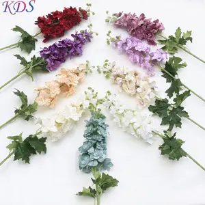 Plantas de látex artificiais delphinium Violet Hyacinth, flores decorativas falsas de glicínias para casamento e decoração de casa
