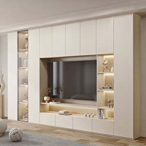 Meuble TV mural moderne de luxe, centre de divertissement, design flottant - Product Image 1