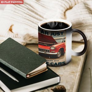 Mug en céramique noire givrée de 11 oz avec logo de marque personnalisé, changement de couleur activé par la chaleur - Product Image 3