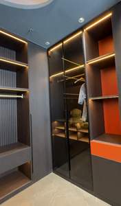 Armoire contemporaine en bois et aluminium 2025, ensemble de meubles de chambre à coucher en bois, armoire sur mesure, dressing, vestiaire - Product Image 2