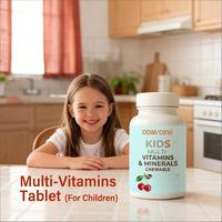 Multivitamines et Minéraux à Croquer pour Enfants avec Fer et Zinc, Complément Quotidien pour Enfants, Soin Immunitaire, Digestif et Cérébral, Marque Privée OEM ODM