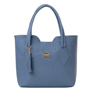 Bolso Tote Azul de PU para Mujer, Marca Fana, con Cierre, Hecho a Mano, con Forro de Poliéster, para Todas las Temporadas - Product Image 3