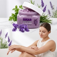 Gommage corporel exfoliant au sucre, crème nourrissante pour le corps à base d'herbes naturelles, lavande, menthe, citron, vitamine E
