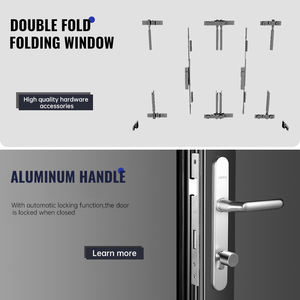 Eehe ветрозащитная алюминиевая складная входная дверь с закаленным изолированным стеклом и энергосберегающей двустворчатой системой - Product Image 3