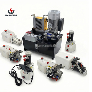 Unité de puissance hydraulique électrique AC 220V 380V avec électrovanne à double action et réservoir en acier bleu pour pont élévateur automobile et applications industrielles - Product Image 4