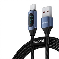 Kabel Pengisian Cepat Toocki 66W USB Type-C dengan Pelapis Nilon, Transfer Data Kecepatan Tinggi 6A untuk Ponsel, Tablet, Kamera, Komputer