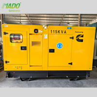 Générateur diesel silencieux au prix d'usine 115 kVA/92 kW, carénage insonorisé, châssis ouvert, groupe électrogène avec ATS pour la maison