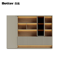 BETTER Meuble de bureau moderne en bois pour la maison : bibliothèque et classeur modulaire, style panneau bois