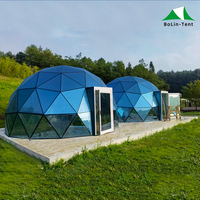Cadre en alliage d'aluminium Dome House en verre transparent à sens unique Luxury Camping Resort