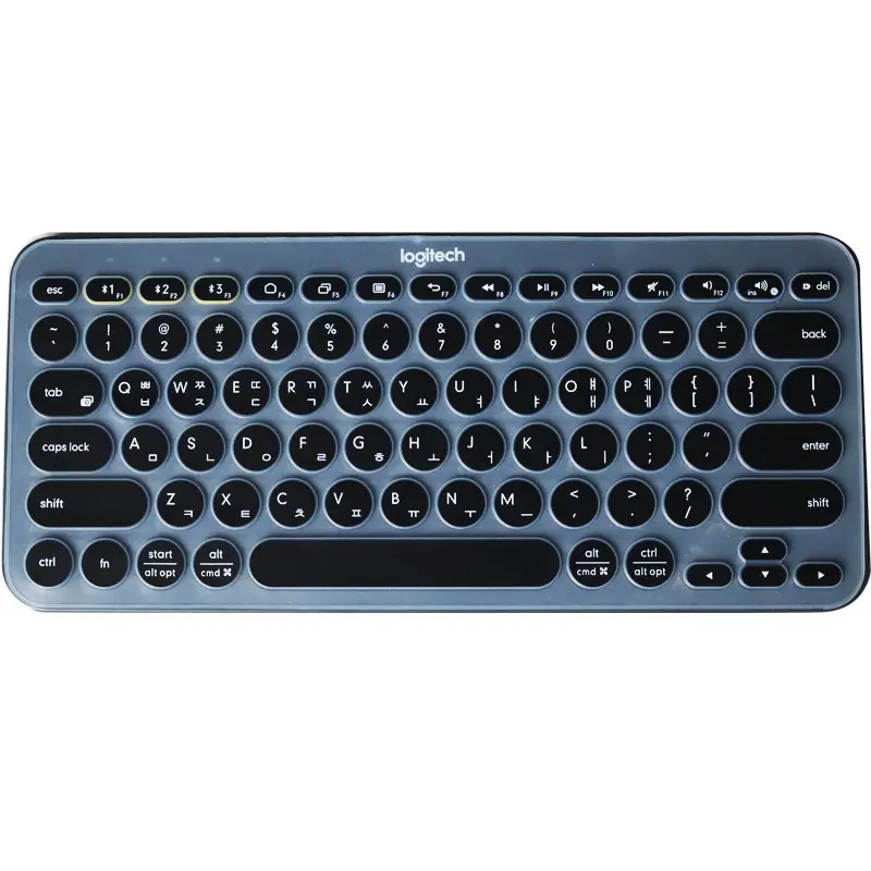 For Logitech K380 Keyboard Cover Waterproof Keyboard Film Protector Clear Silicone Black Color