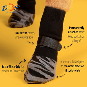 Doe Pet Accessories Classic Chaussures antidérapantes pour animaux de compagnie Chaussettes en coton réglables pour chiens de taille moyenne Chaussettes imperméables de <span class=keywords><strong>protection</strong></span> des pattes - Product Image 1