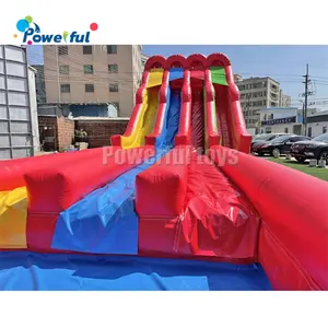 Cheap water slide commercial inflatable rainbow water slide with pool for sale