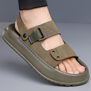 Sandales d'été pour hommes, antidérapantes, semelle EVA, décontractées, à bout ouvert, dessus en PU - Product Image 1