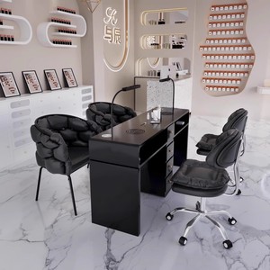 Mesa de Manicura Moderna Individual/Doble para Salón de Uñas, Mueble de Diseño con Colector de Polvo - Product Image 2