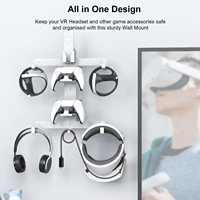 Support mural de chargement pour casque PSVR2 JYS avec support pour télécommande (blanc fer)