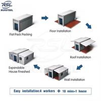 Casa Contenedor de Dos Pisos RUIISTEEL, de Dos Niveles para Uso Vertical