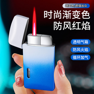 Encendedor Metálico a Prueba de Viento con Llama Roja Visible, Tanque de Gas, Regalo Empresarial, Venta al Por Mayor - Product Image 3