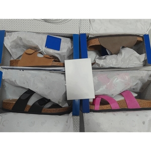 Sandales plates d'été <span class=keywords><strong>Ken</strong></span> de haute qualité pour l'extérieur, en cuir véritable et semelles en liège, respirantes et légères - Product Image 1