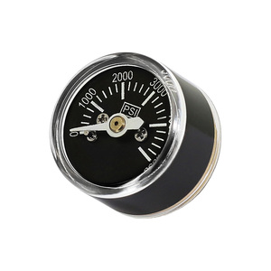 5000Psi 고압 미니 압력계 화이트 니들 압력 게이지 황동 연결부 포함 - Product Image 1
