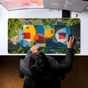 Sân bóng rổ đầy màu sắc phong cách PC Chuột chơi game miếng đệm Gamer Thảm teclado Ergonomic Pad Mat máy tính xách tay văn phòng Thảm 900x400 - Product Image 3