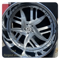 168Custom Jantes de voiture en alliage d'aluminium forgé brossé, deux pièces, 22 pouces, à disque profond, cinq branches, finition argentée, nouvelle adaptation universelle