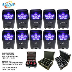 10 focos <span class=keywords><strong>LED</strong></span> inalámbricos de 6x18W con batería DMX, foco <span class=keywords><strong>LED</strong></span> Par con WiFi y estuche de carga para bodas, fiestas y bares - Product Image 1