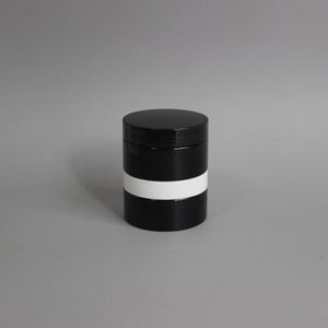 Black <b>Plastic</b> Jar 100ml Wide Mouth Cylinder For Personal Care <b>Packaging</b> - Product Image 2